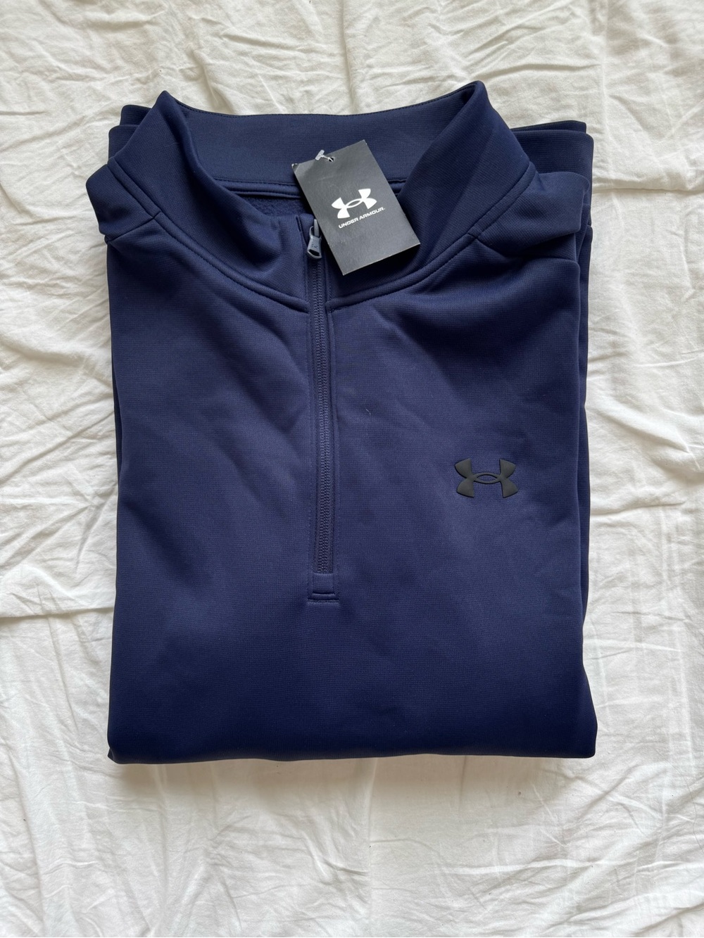 Under Armour Navy Blue Quarter-Zip Performance Pullover Sweater Men’s 3XL